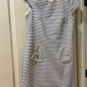 New Directions Striped Dress with Yellow Accents size 10